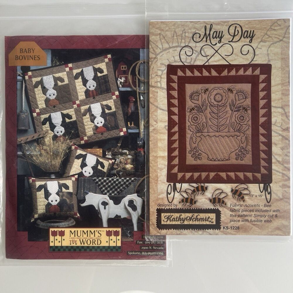 Baby Bovines By Debbie Mumm & May Day By Kathy Schmitz Quilting Patterns